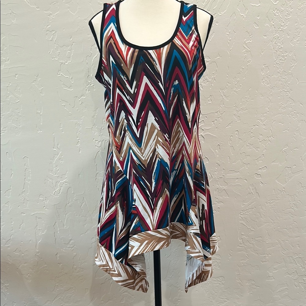 Chevron Patterned Sleeveless Dress